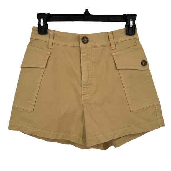Frame Shorts High Waist patch pockets utility tan size 25 - Picture 2 of 6